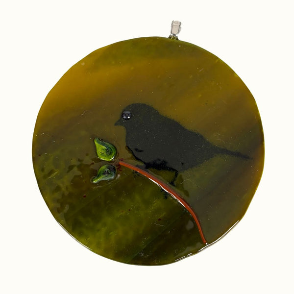 Fused Ornament - Bird on Branch