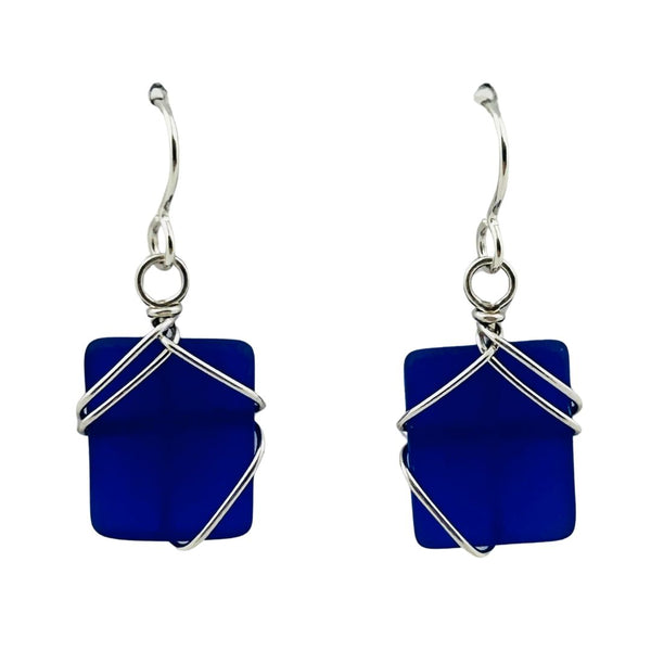 Wrapped Earrings - Cobalt