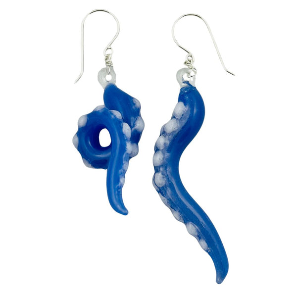 Glass Octopus Tentacle Earrings - Freezer Burn