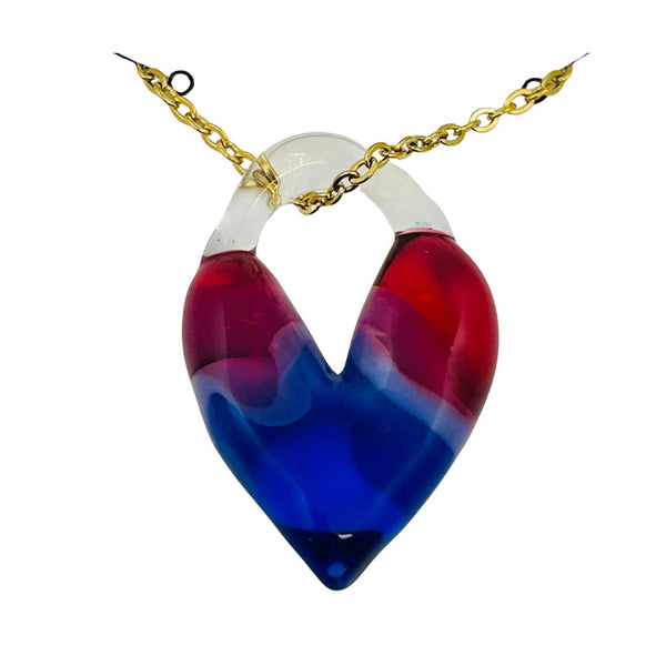 Awkward² Necklace - Bisexual Heart 02