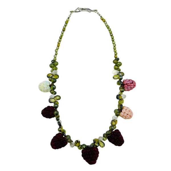 Seven Raspberry Necklace