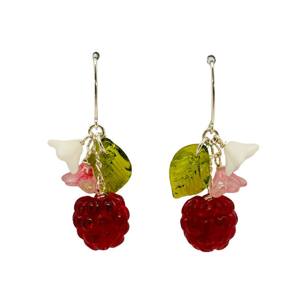 Raspberry Botanical Earrings