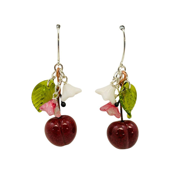 Red Cherry Botanical Earrings