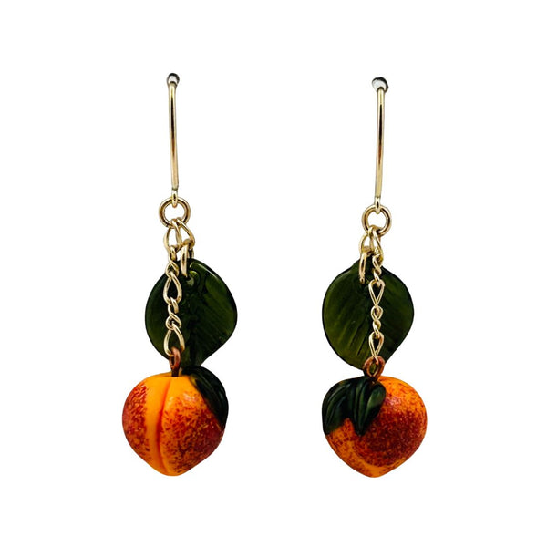 Tiny Peach Earrings
