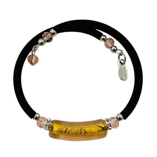 Glass Bead Rubber Bracelet - Rosé