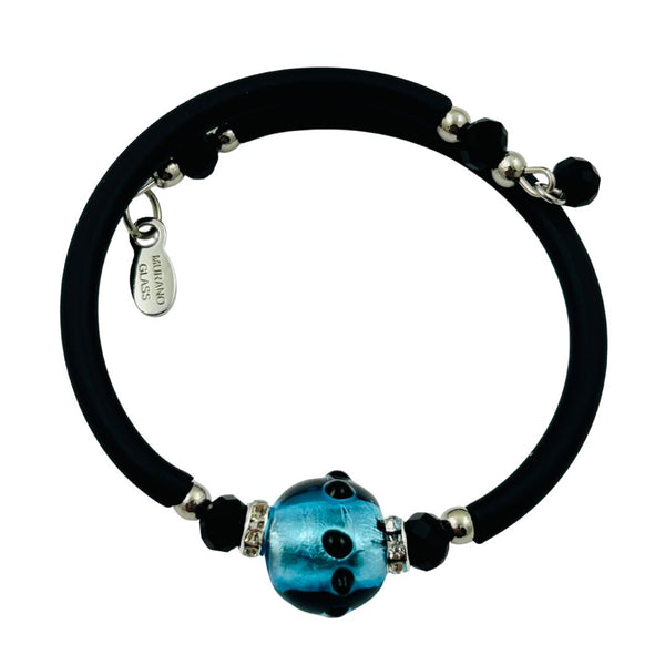Glass Bead Rubber Bracelet - Droplets