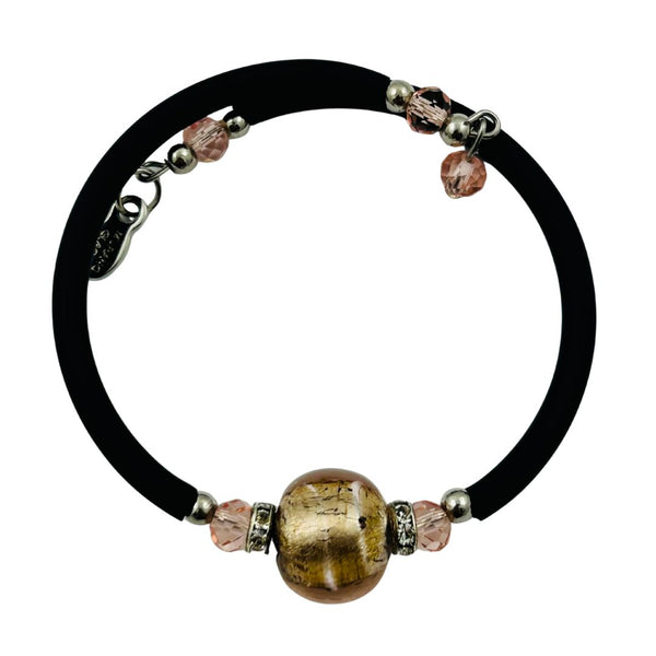 Glass Bead Rubber Bracelet - Rosé