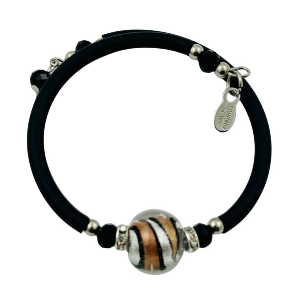 Glass Bead Rubber Bracelet - Sandy Beach