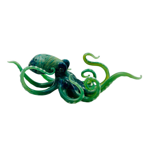 Small Glass Octopus - Green