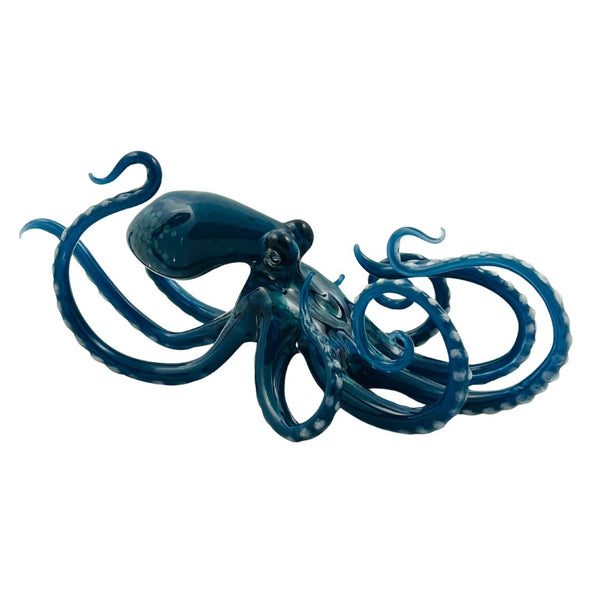 Large Glass Octopus - Navy