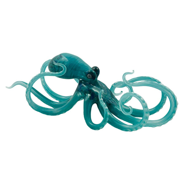 Large Glass Octopus - Turquoise