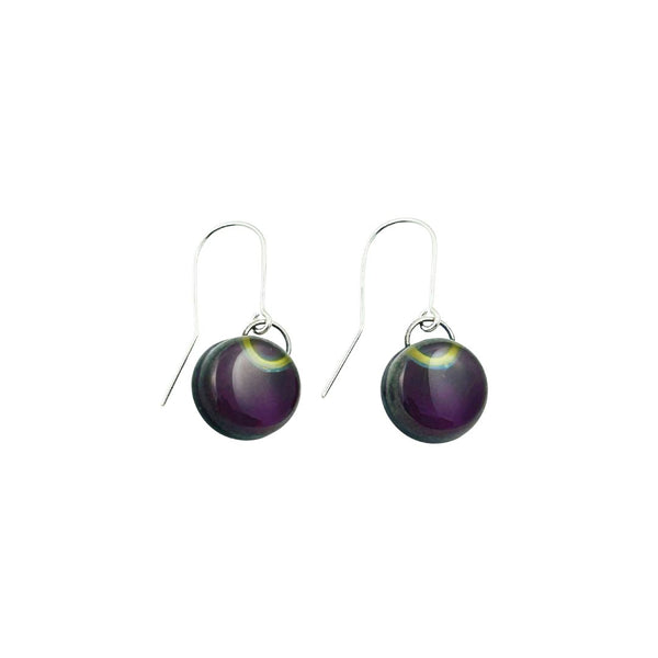 Glass Dot Earrings A - Grape