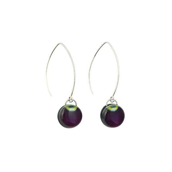 Glass Dot Earrings B - Grape