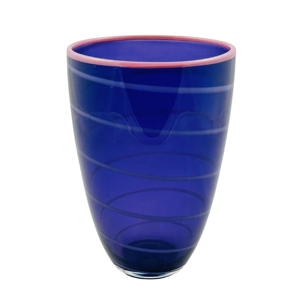 White Stripe Vase - Purple