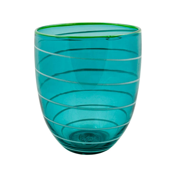 White Stripe Vase - Lagoon