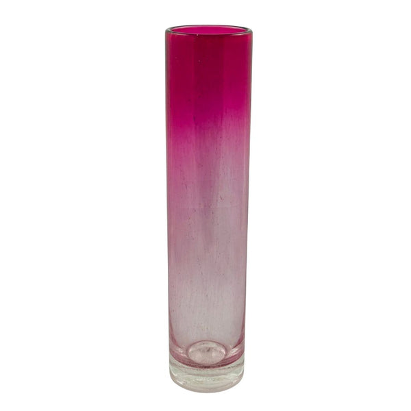 Soda Ash Cylinder w/ Clear Base - Gold Ruby