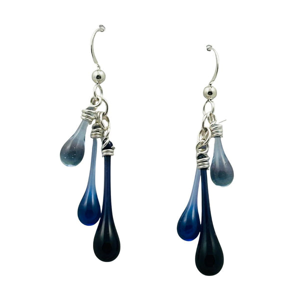 Trio Glass Earrings - Purple Rain