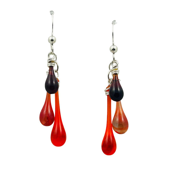 Trio Glass Earrings - Vampire Bite