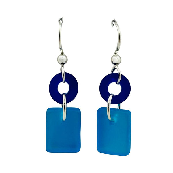Lifesaver Earrings - Cobalt Blue Aqua