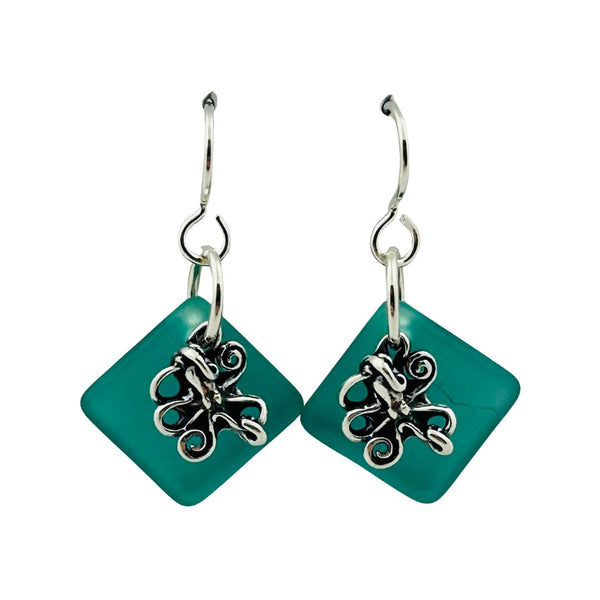 Octopus Charm Earrings - Lagoon