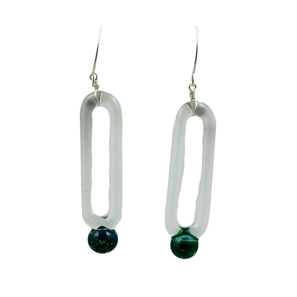 Single Link Gumdrop Earrings - Evergreen