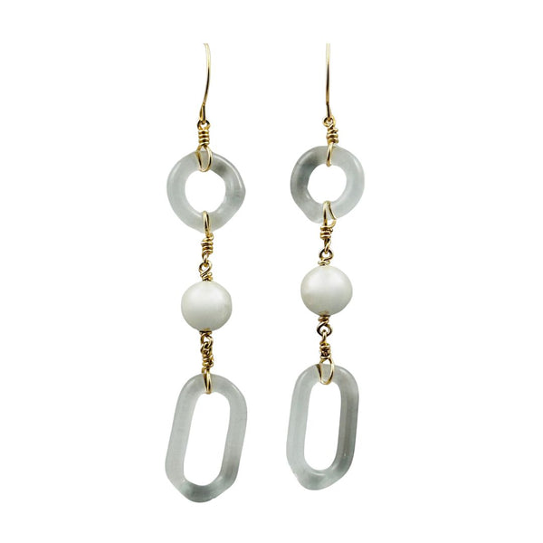 14k Gold-filled Lucille Earrings w/ Saltwater Pearl