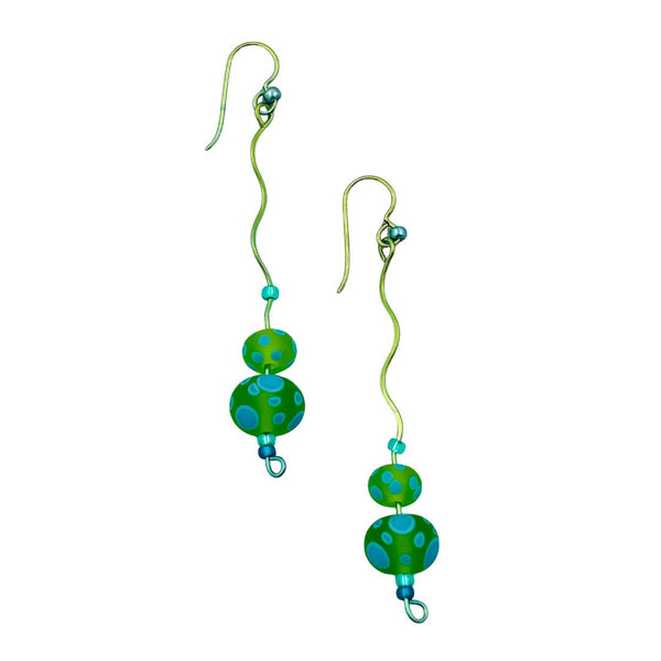 Bead Niobium Earrings - Northern Lights