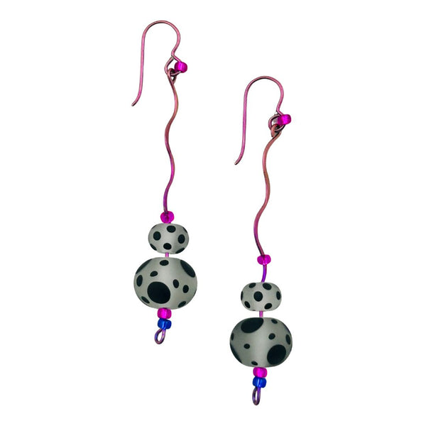 Bead Niobium Earrings - Puppy Love