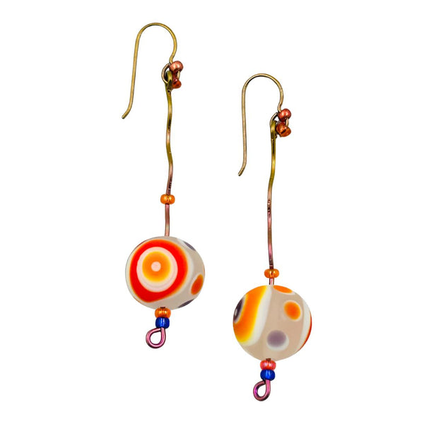 Bead Niobium Earrings - Solar Flare