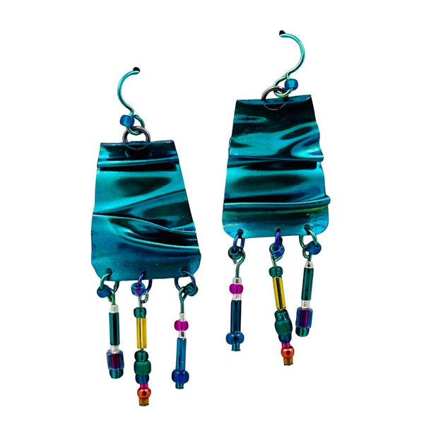 Crushed Niobium Earrings - #7