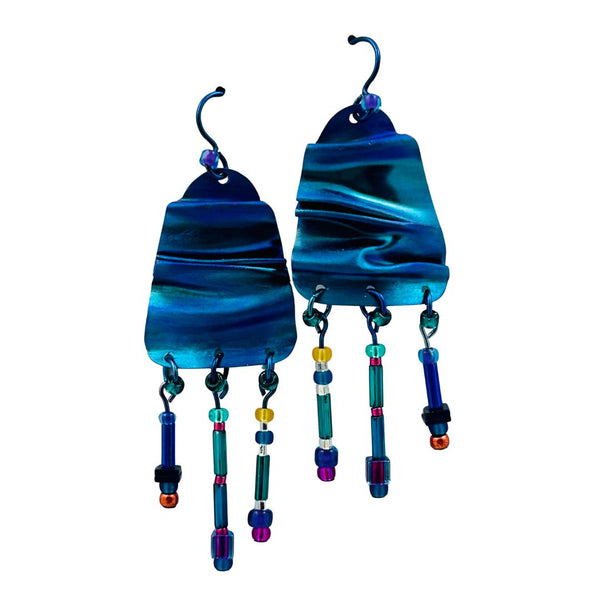Crushed Niobium Earrings - #8