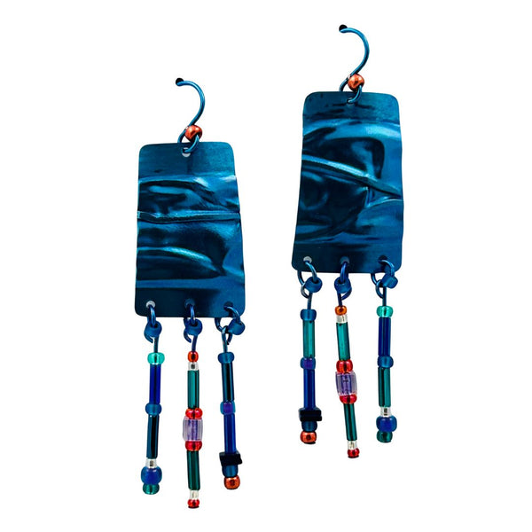 Crushed Niobium Earrings - #9