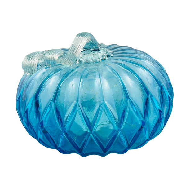 Large Blue Facet Pumpkin w/ Light
