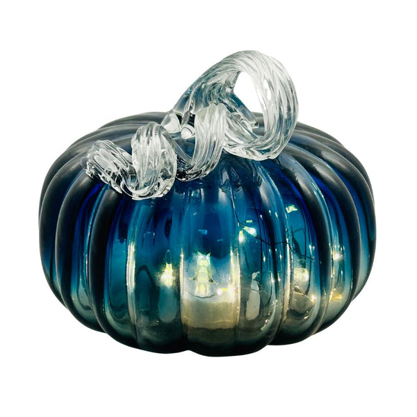 Blue & Gray Ombre Pumpkin w/ Light