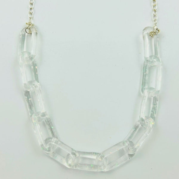 Chain Link Necklace - Crushed Opal