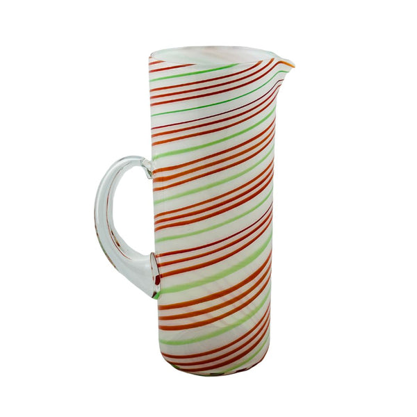 Candy Cane Pitcher - Red & Green