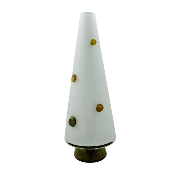 Christmas Tree Vase - White w/ Gold Ornaments