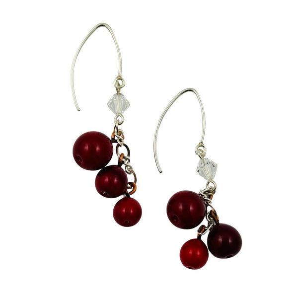 Pepper Berry Earrings - Dark Red