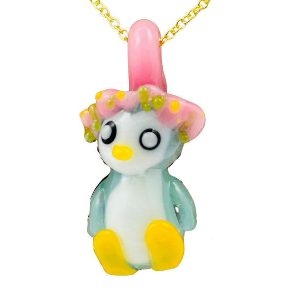 Awkward² Necklace - Penguin w/ Flower Crown