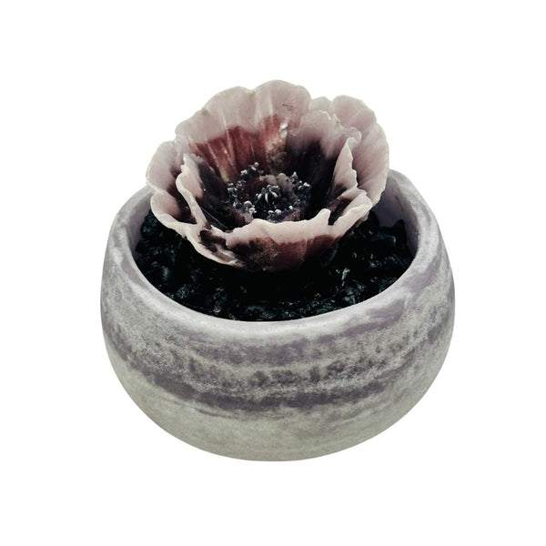 Pâte de Verre Purple Bowl w/ Purple Floral