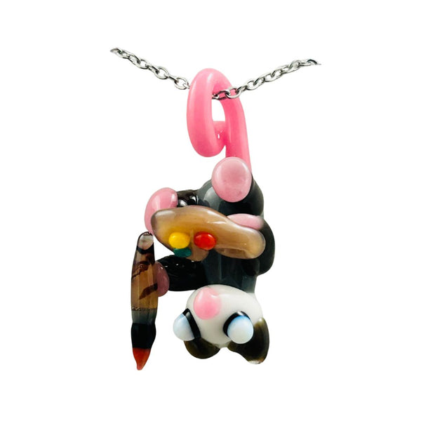 Awkward² Necklace - Opossum w/ Paintbrush