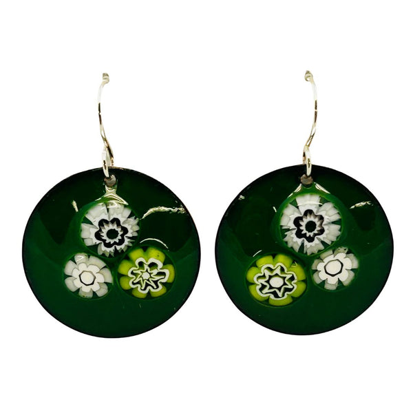 Bouquet Earrings - Dark Green