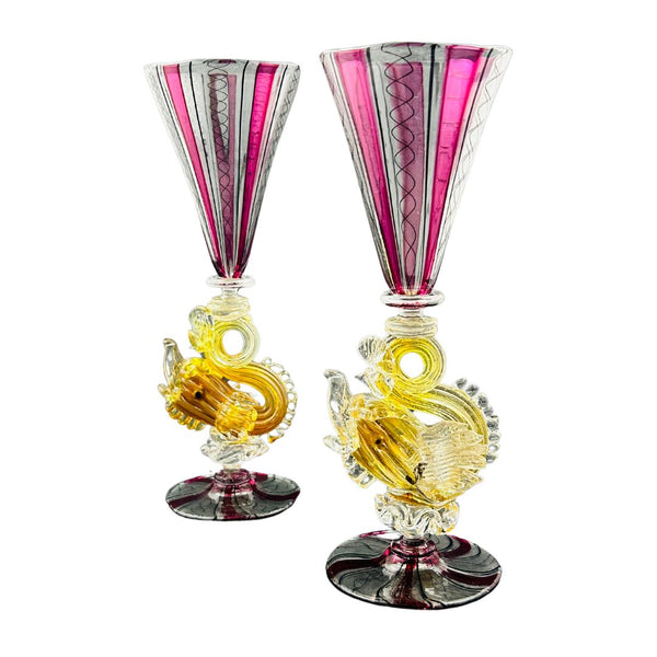 Venetian Dolphin Goblet Set