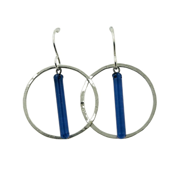 Mini Pendulum Hoop Earrings - Violet