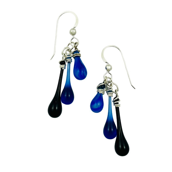 Trio Glass Earrings - Cobalt Sky