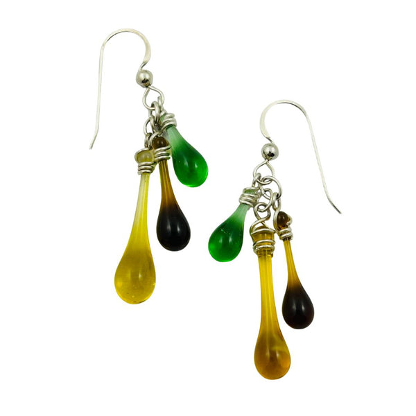 Trio Glass Earrings - Fall Colors