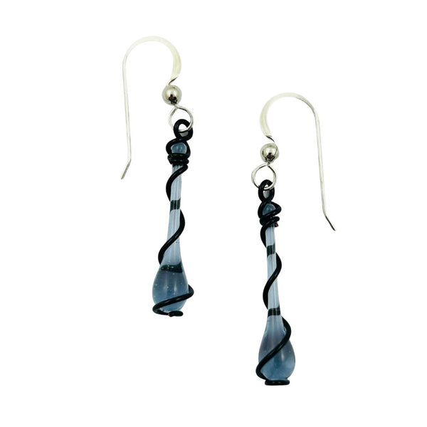 Victorian Noir Lyra Glass Teardrop Earrings - Lavender