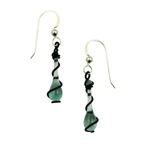 Victorian Noir Lyra Glass Teardrop Earrings - Coca-Cola