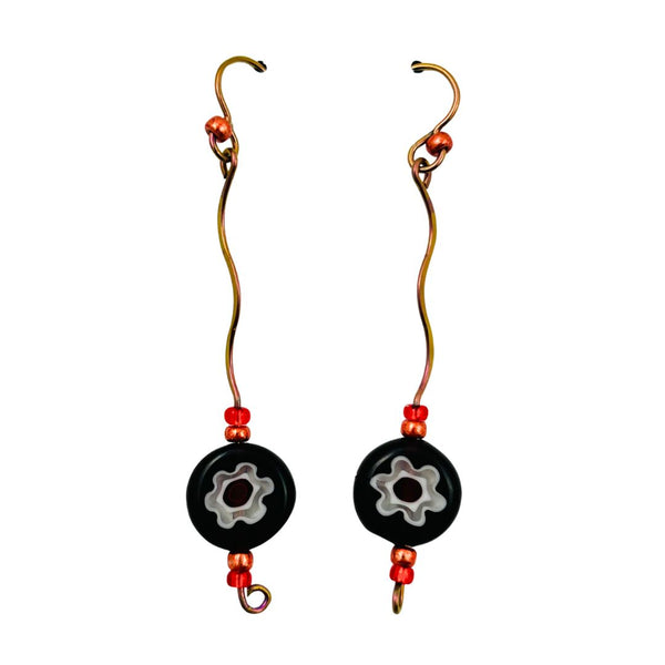 Millefiori Bead Niobium Earrings #6