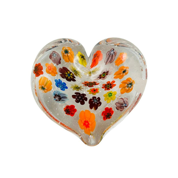 Heart Paperweight - Many Flowers